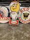 Antique Vintage Old Style Steel Sign Esso Oil Drop Boy Not Porcelain Made Usa