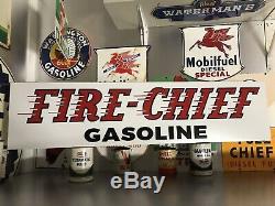Antique Vintage Old Style Texaco Fire Chief Gasoline Sign