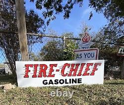 Antique Vintage Old Style Texaco Fire Chief Sign