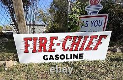Antique Vintage Old Style Texaco Fire Chief Sign