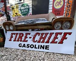 Antique Vintage Old Style Texaco Fire Chief Sign