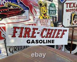 Antique Vintage Old Style Texaco Fire Chief Sign
