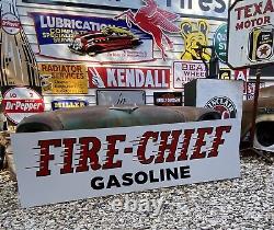 Antique Vintage Old Style Texaco Fire Chief Sign