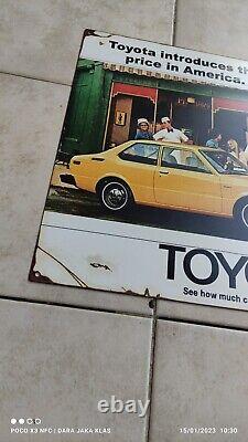 Antique Vintage Old Style Toyota advertising Sign Corolla KE20 extremely Rare