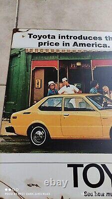 Antique Vintage Old Style Toyota advertising Sign Corolla KE20 extremely Rare