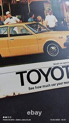 Antique Vintage Old Style Toyota advertising Sign Corolla KE20 extremely Rare