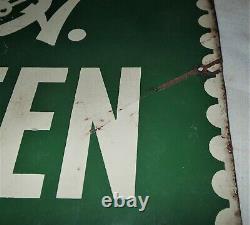 Antique Vintage Old USA S&h Green Stamps Grocery Store Metal Sign Rare Sm Size