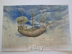Antique Vintage Painting Study Nude Woman Boat Ship Iconic Mystery Signed Old