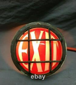 Antique Vintage Small 7 Brass Wall Mount Exit Light Sign Nautical Old 1142-21B