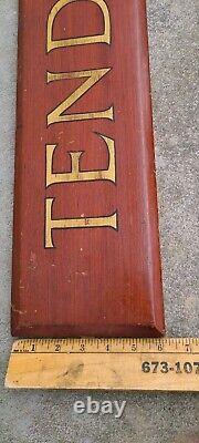 Antique Vintage Wood Trade Sign Store Tenders Advertising Gas Oil Primitive Old