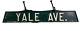Antique Vintage Yale University Ave Avenue Metal Street Sign With Old Repairs