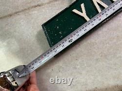 Antique Vintage Yale University Ave Avenue Metal Street Sign with Old Repairs