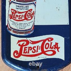 Antique Vtg Old Pepsi Cola Straw Sipper Girl Wall Thermometer Sign Soda 1936