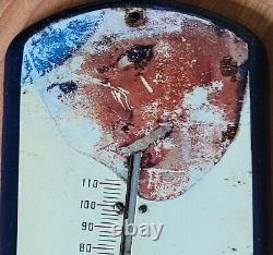 Antique Vtg Old Pepsi Cola Straw Sipper Girl Wall Thermometer Sign Soda 1936