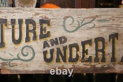 Antique Wooden Folk Art Trade Sign Furniture Cabinet Making Shop Undertaking Old