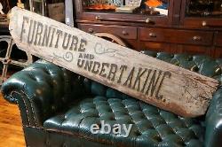 Antique Wooden Folk Art Trade Sign Furniture Cabinet Making Shop Undertaking Old