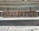 Antique Wooden Post Office Sign With Hanging Brackets Large Old Wood Primitive