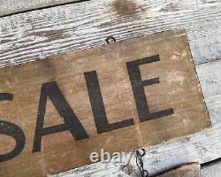 Antique Wooden Trade Sign GUNS For Sale Old Paint Surface Primitive Folk Art