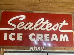 Antique metal sign sealtest ice cream vintage sign 14x30 old tin sign adverti