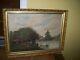 Antique Oil On Canvas Painting Old Mill Signed E. L. Norton Hugins