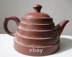 Antique old 19th Century Chinese QING DYNASTY Yixing pottery TEAPOT Signed