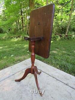 Antique tilt top table 1800's KENTUCKY rectangle folding old side FREE SHIPPING