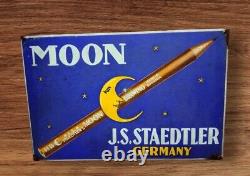 Antique vintage original old staedtler pencil pen moon germany enamel Sign