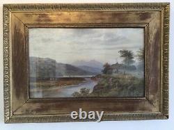 Antique vintage very old 19th century Watercolour Loch Scene signed dated 1830