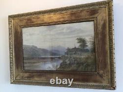 Antique vintage very old 19th century Watercolour Loch Scene signed dated 1830