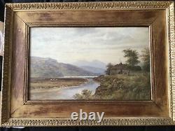 Antique vintage very old 19th century Watercolour Loch Scene signed dated 1830