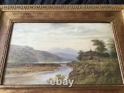Antique vintage very old 19th century Watercolour Loch Scene signed dated 1830