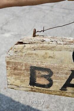 Antique wood trade sign Custom Baling Hay Lumber Farm vintage agriculture old