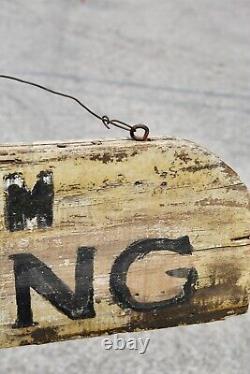 Antique wood trade sign Custom Baling Hay Lumber Farm vintage agriculture old