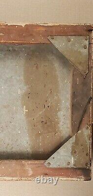 Architect sign tin country OLD PAINT antique MAX J UNKELBAH simple line graphics