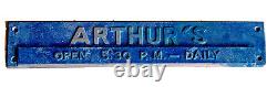 Arthur's Antique Brass Advertising Bar Pub Building Business Sign Plaque Vtg Old