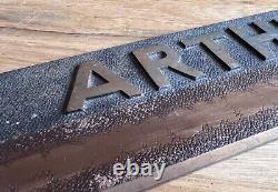 Arthur's Antique Brass Advertising Bar Pub Building Business Sign Plaque Vtg Old