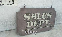 Awesome Old Sales Dept Double Sided Thick Wooden Sign. Look