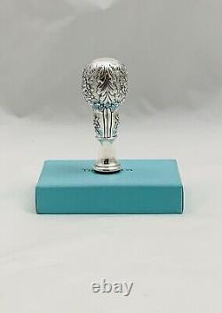 Beautiful Old Sterling Silver Signed Tiffany & Co. Wax Seal With Floral Design