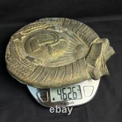 Big Old Coat of Arms USSR Sign Antique Bronze Emblem Soviet Russian Very Rare