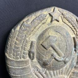 Big Old Coat of Arms USSR Sign Antique Bronze Emblem Soviet Russian Very Rare