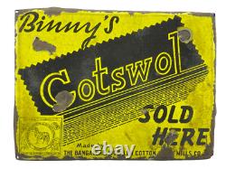 Binny`s Cotswol Sold Here Porcelain Sign Board Rare Vintage Old Antique Advertis