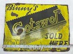 Binny`s Cotswol Sold Here Porcelain Sign Board Rare Vintage Old Antique Advertis