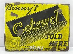 Binny`s Cotswol Sold Here Porcelain Sign Board Rare Vintage Old Antique Advertis