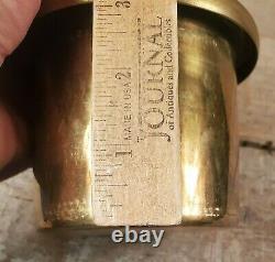 Brass kerosene oil font antique lamp part E M CO DUPLEX burner MILLER 7 3-3/4