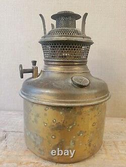 Brass kerosene oil font lamp part BRADLEY and HUBBARD burner B & H antique
