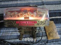 Budweiser Beer Sign Gold Antique Art Decco Back Bar Old Vtg Light Pub Man Cave