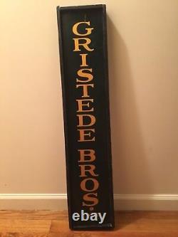 C1891 Gristede Grocery Store Antique Wood Supermarket Old Advertising Trade Sign