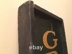 C1891 Gristede Grocery Store Antique Wood Supermarket Old Advertising Trade Sign