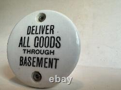 C1910 Vintage Porcelain Ceramic Apartment House Push Antique Old Door Sign RARE
