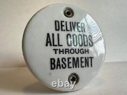C1910 Vintage Porcelain Ceramic Apartment House Push Antique Old Door Sign RARE